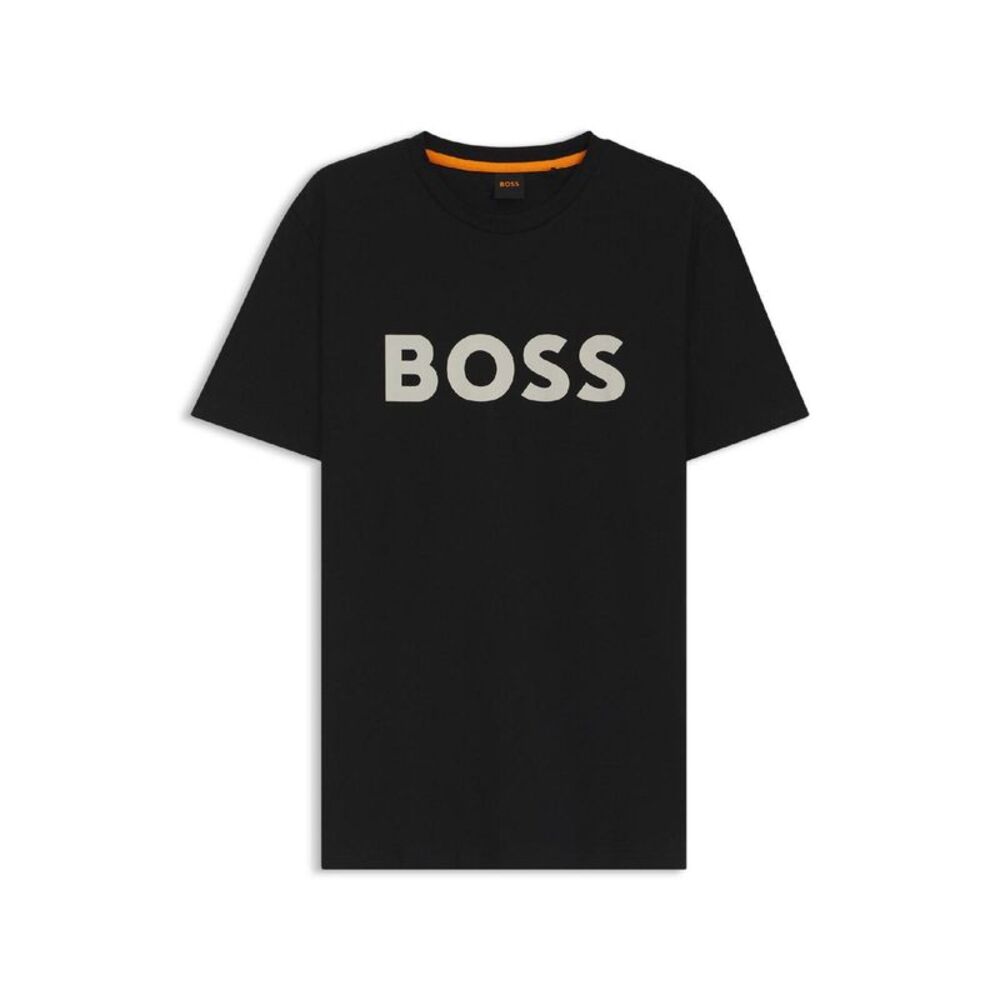 Boss Mens Thinking 1 Signature Logo Regular T-Shirt / Black